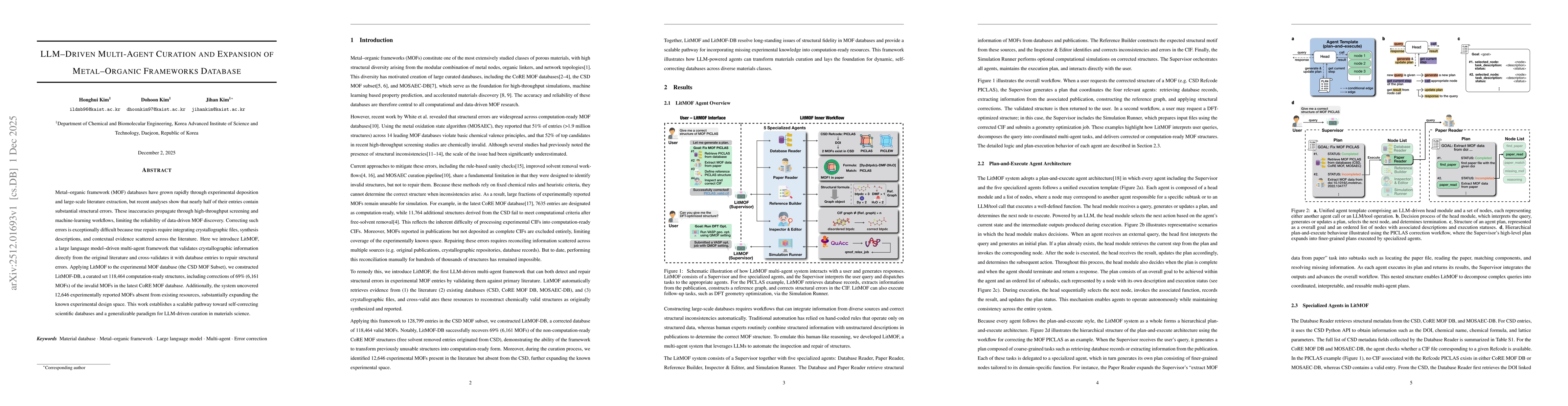 Thumbnail for LLM-Driven Multi-Agent Curation and Expansion of Metal-Organic Frameworks Database