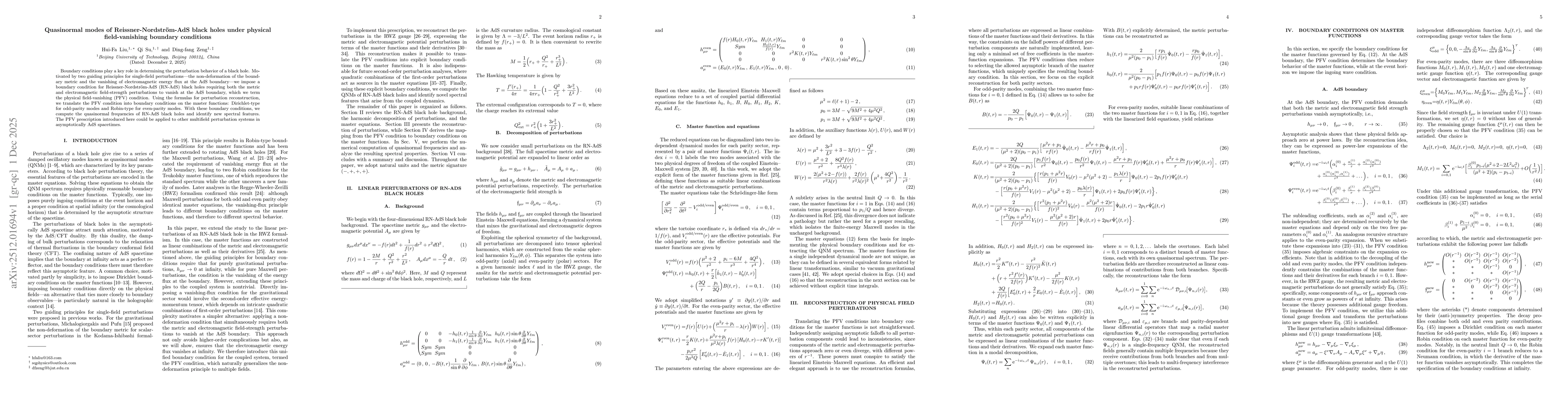 Thumbnail for Quasinormal modes of Reissner-Nordström-AdS black holes under physical field-vanishing boundary conditions
