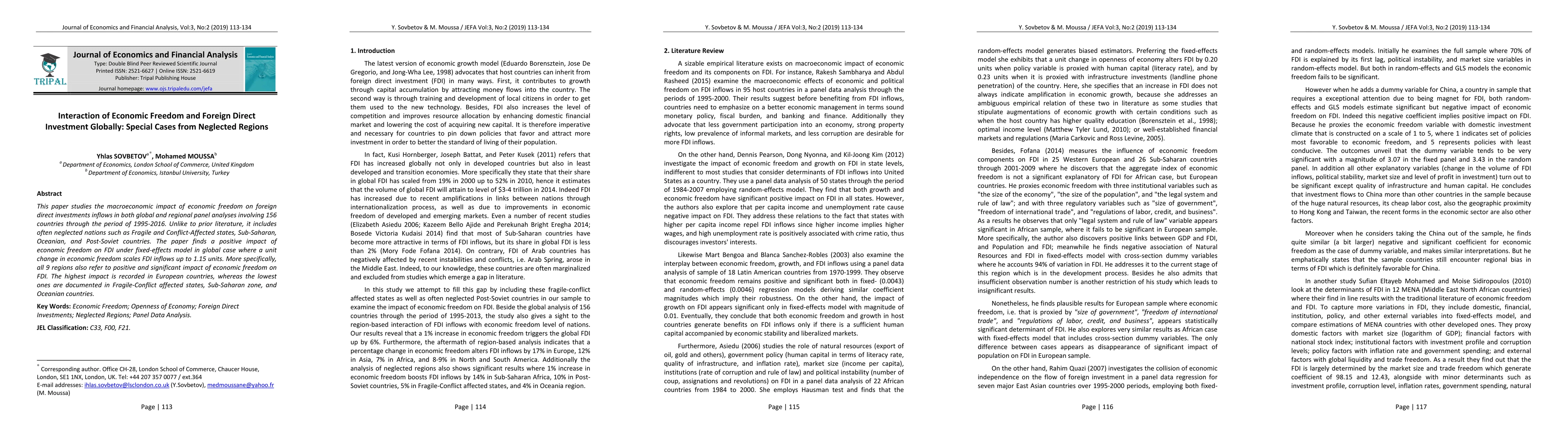 Thumbnail for Interaction of Economic Freedom and Foreign Direct Investment Globally: Special Cases from Neglected Regions