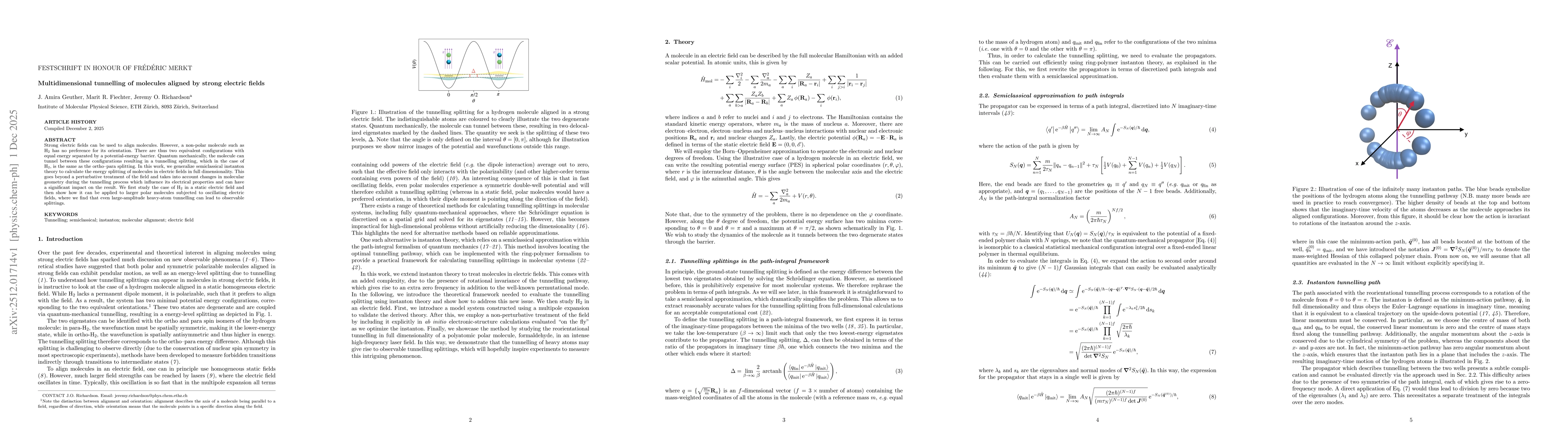 Thumbnail for Multidimensional tunnelling of molecules aligned by strong electric fields