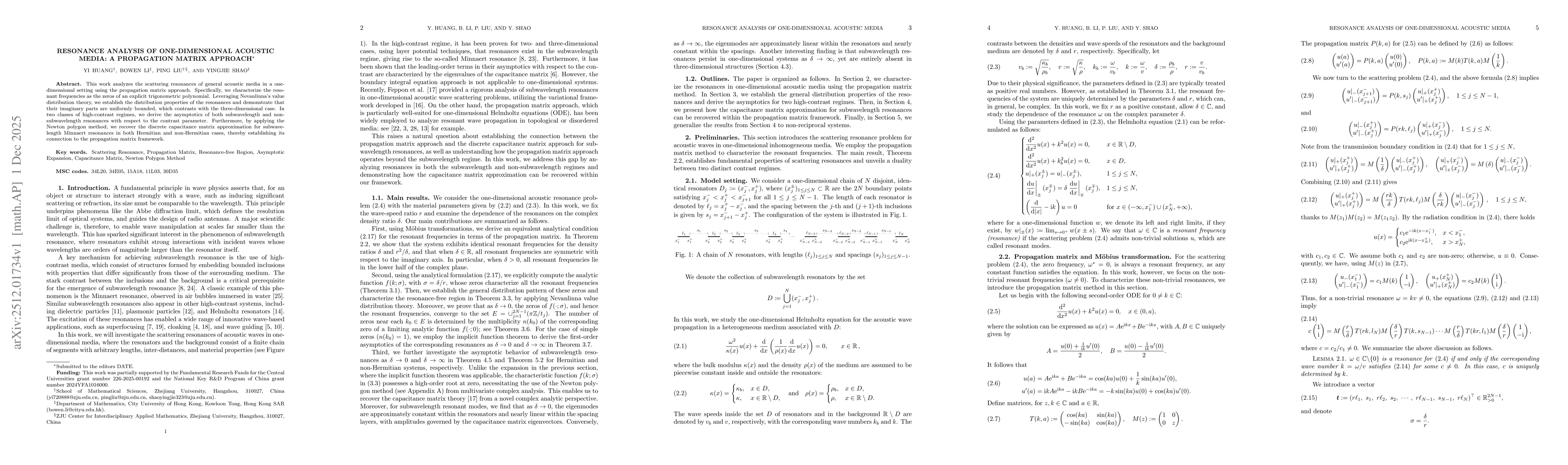 Thumbnail for Resonance analysis of one-dimensional acoustic media: a propagation matrix approach