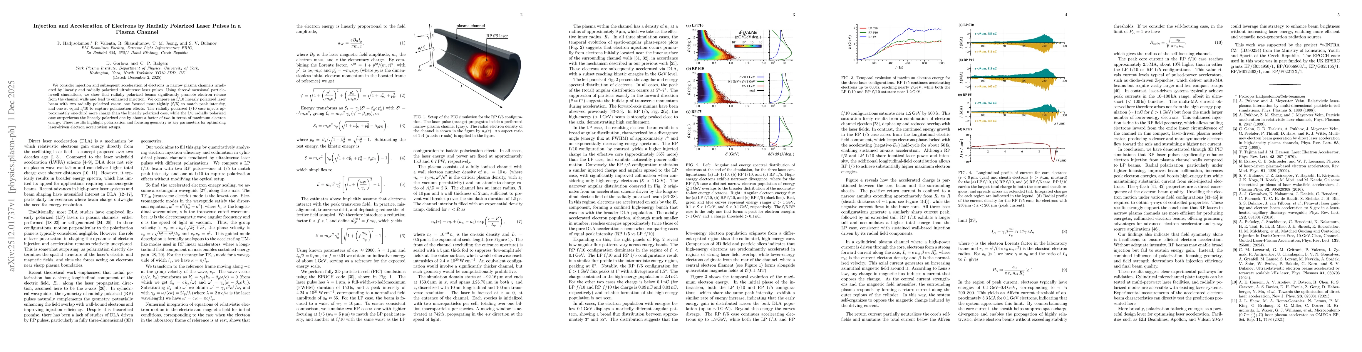 Thumbnail for Injection and Acceleration of Electrons by Radially Polarized Laser Pulses in a Plasma Channel