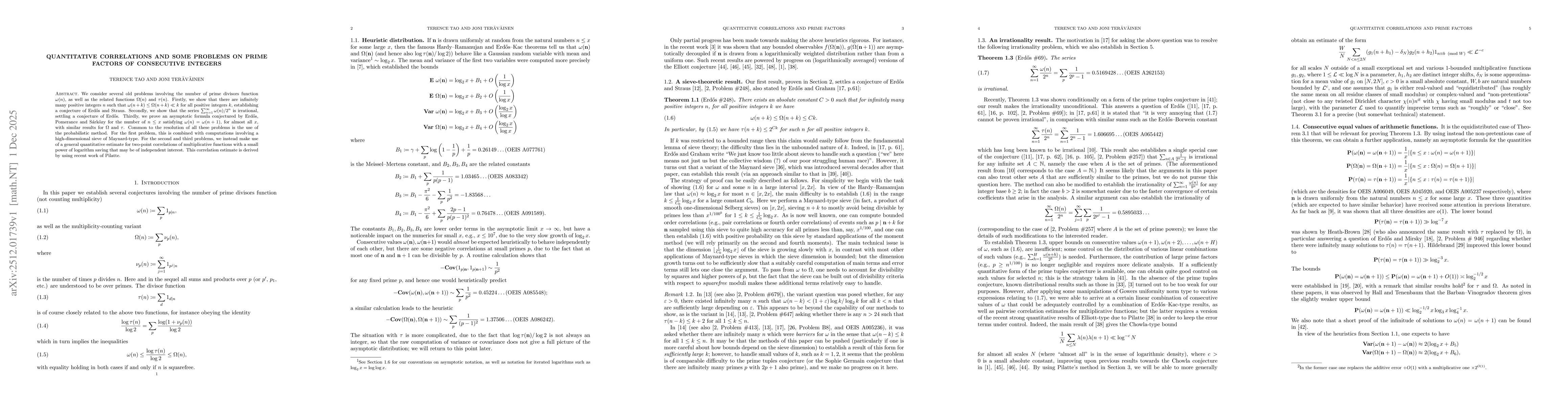 Thumbnail for Quantitative correlations and some problems on prime factors of consecutive integers