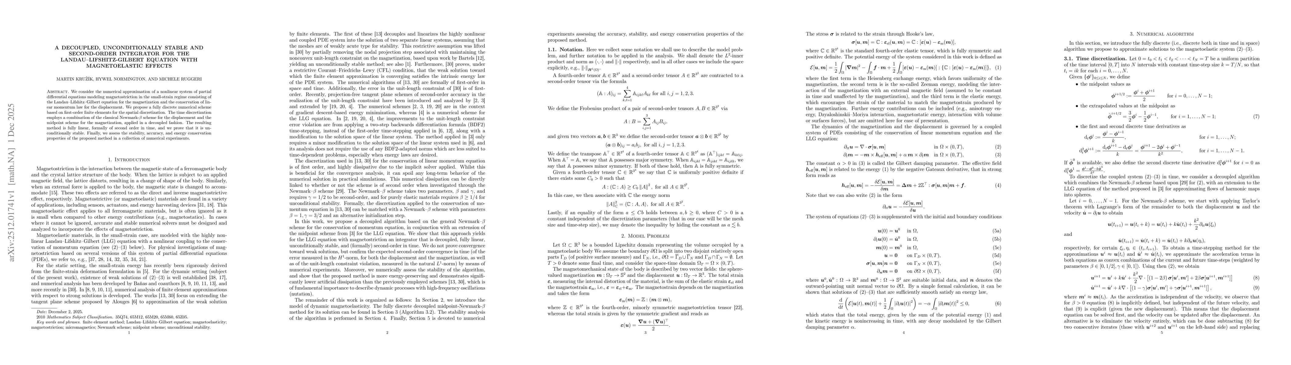 Thumbnail for A decoupled, unconditionally stable and second-order integrator for the Landau--Lifshitz--Gilbert equation with magnetoelastic effects