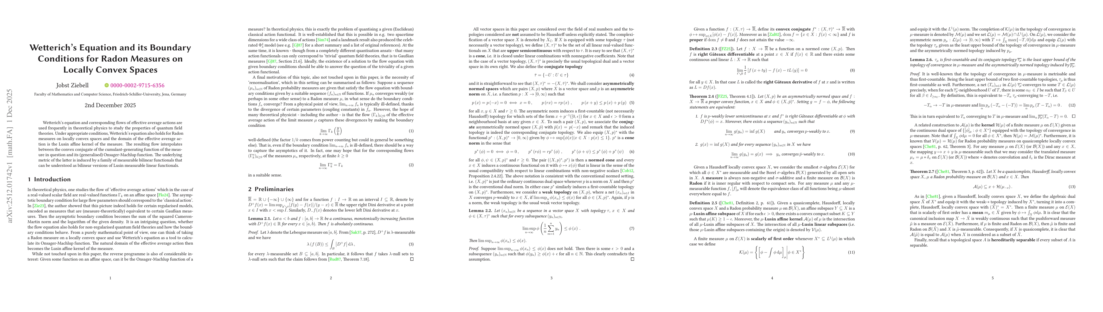 Thumbnail for Wetterich's Equation and its Boundary Conditions for Radon Measures on Locally Convex Spaces
