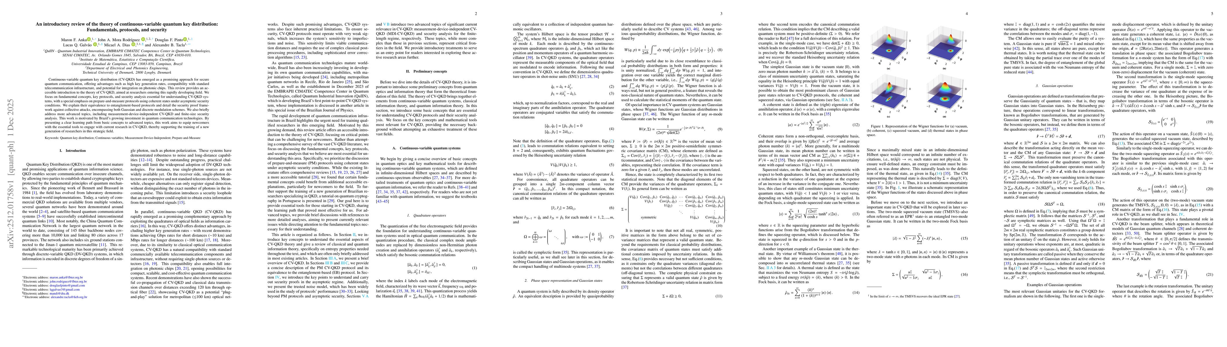 Thumbnail for An introductory review of the theory of continuous-variable quantum key distribution: Fundamentals, protocols, and security