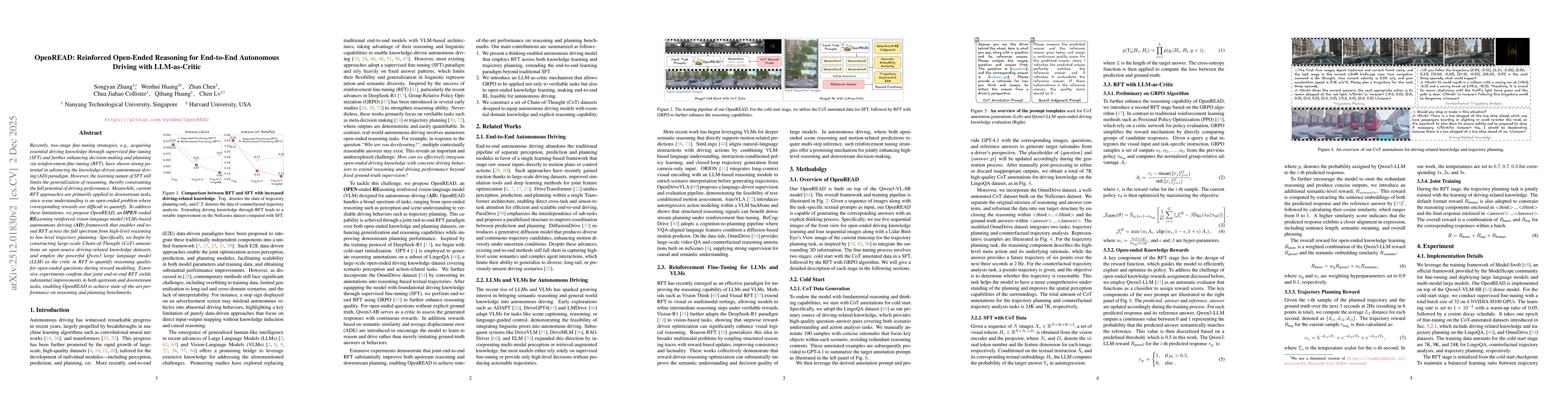 Thumbnail for OpenREAD: Reinforced Open-Ended Reasoing for End-to-End Autonomous Driving with LLM-as-Critic