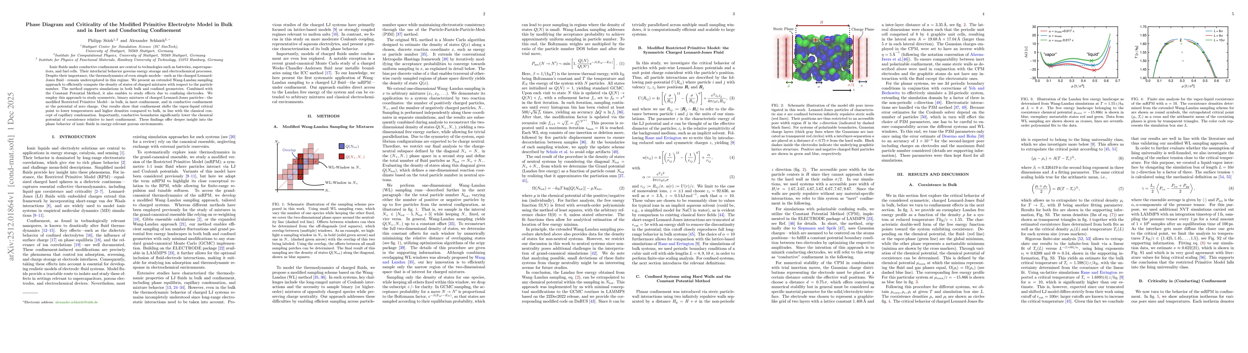 Thumbnail for Phase Diagram and Criticality of the Modified Primitive Electrolyte Model in Bulk and in Inert and Conducting Confinement