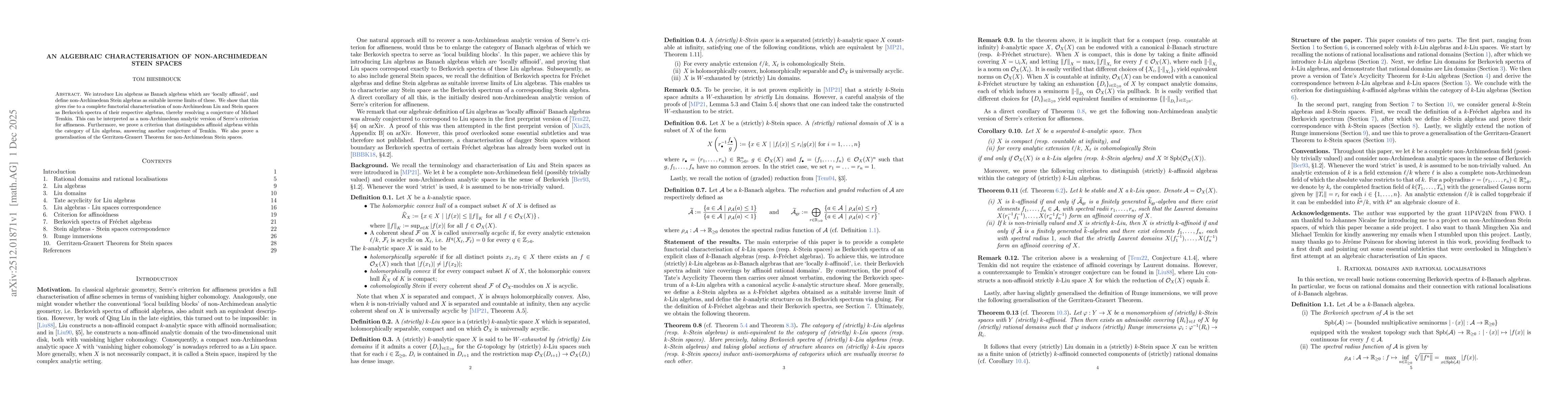 Thumbnail for An algebraic characterisation of non-Archimedean Stein spaces
