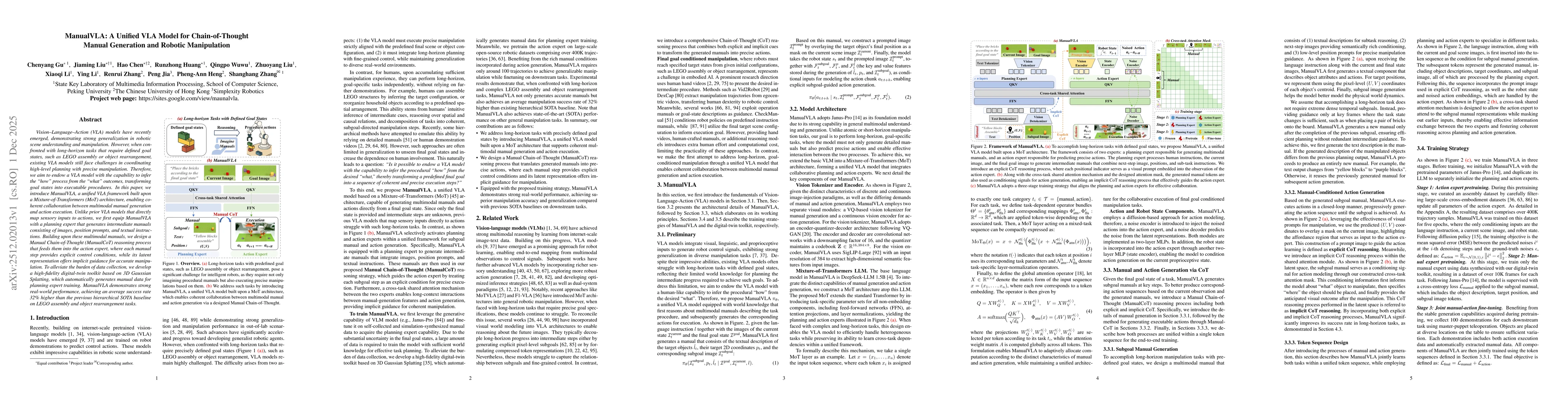Thumbnail for ManualVLA: A Unified VLA Model for Chain-of-Thought Manual Generation and Robotic Manipulation