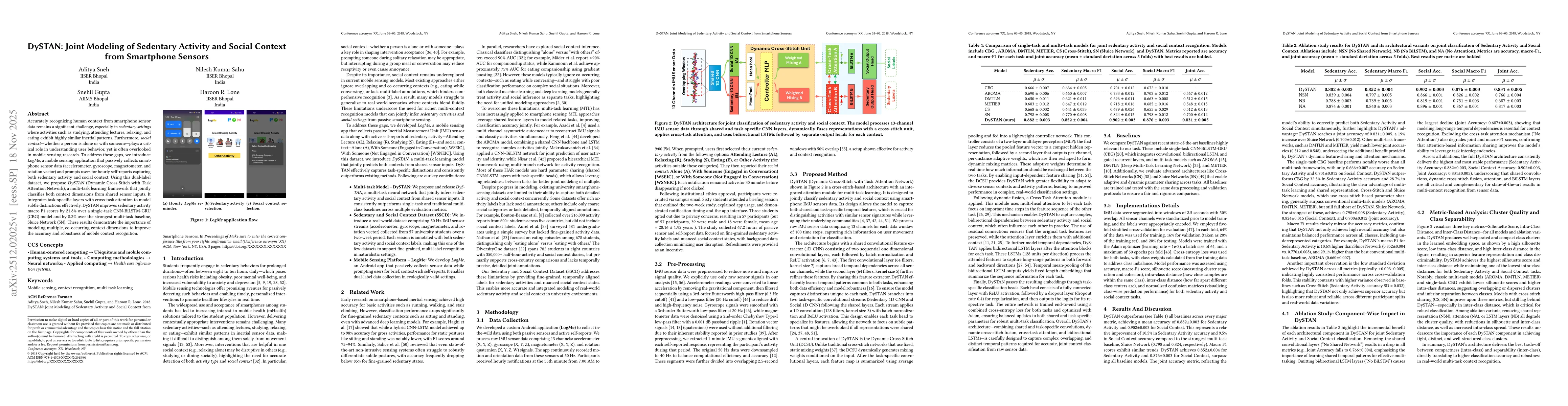 Thumbnail for DySTAN: Joint Modeling of Sedentary Activity and Social Context from Smartphone Sensors