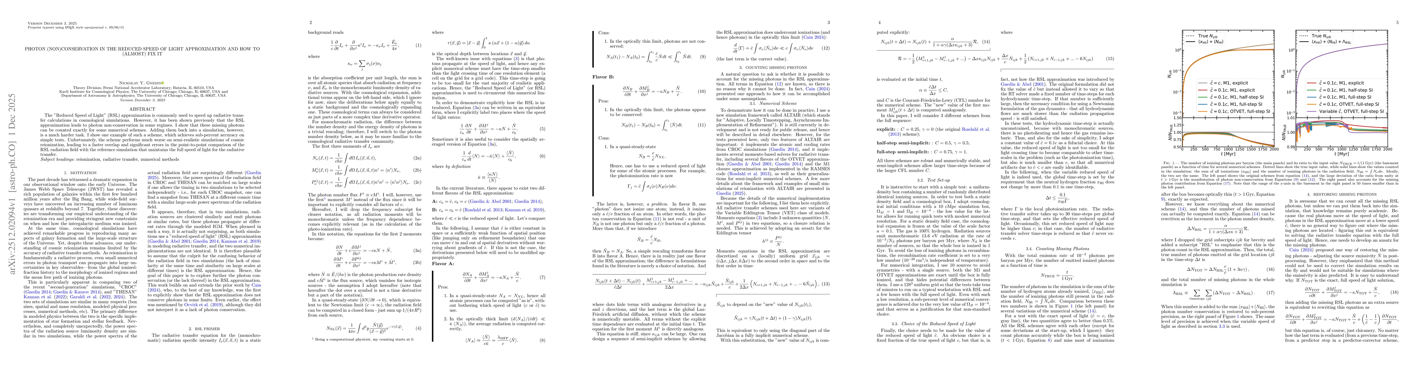 Thumbnail for Photon (Non)Conservation in the Reduced Speed of Light Approximation and How to (Almost) Fix It