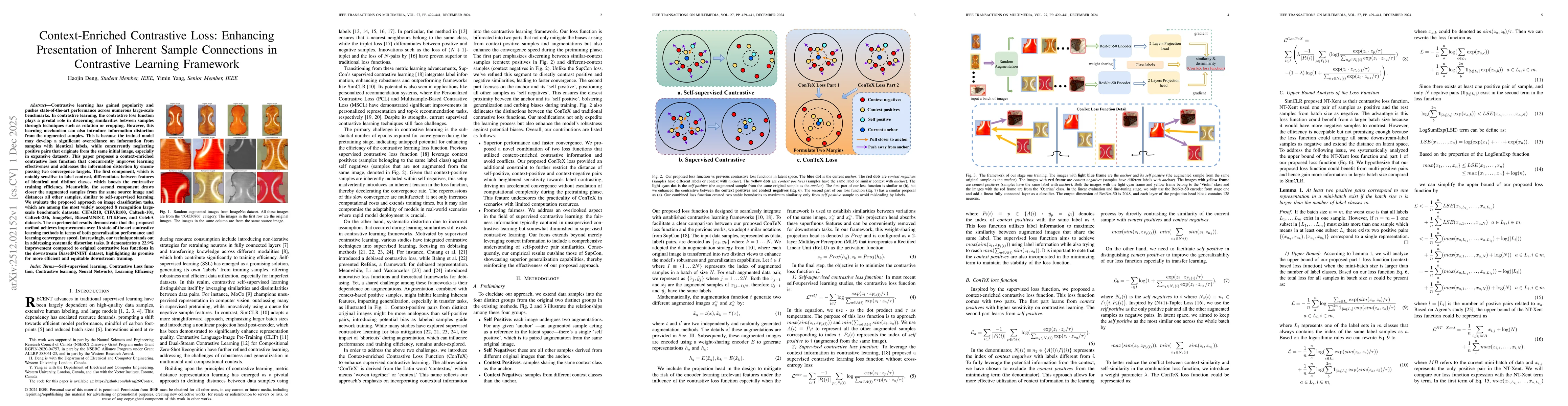 Thumbnail for Context-Enriched Contrastive Loss: Enhancing Presentation of Inherent Sample Connections in Contrastive Learning Framework