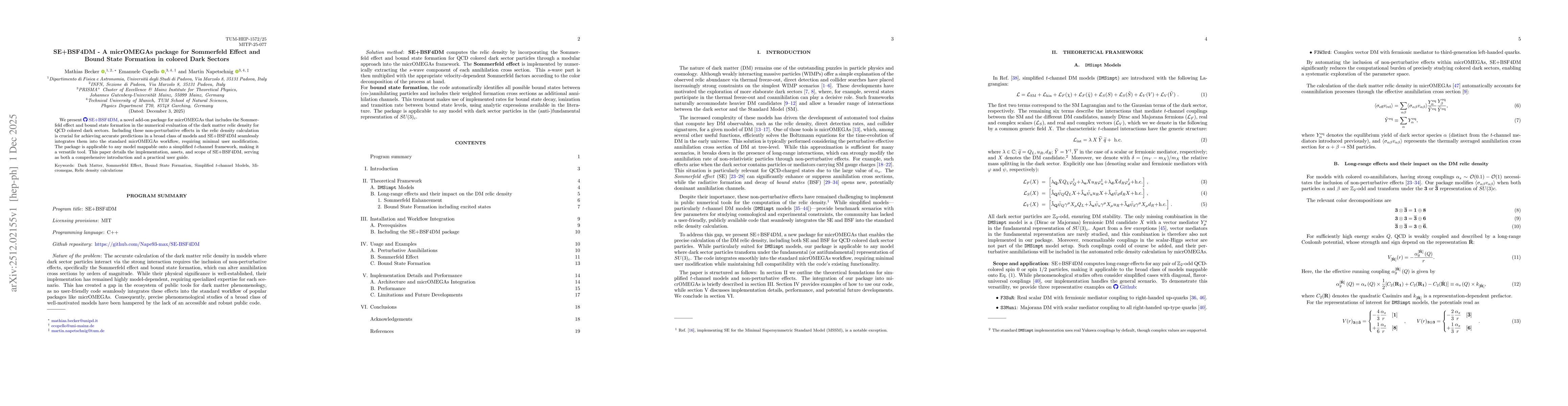 Thumbnail for SE+BSF4DM - A micrOMEGAs package for Sommerfeld Effect and Bound State Formation in colored Dark Sectors
