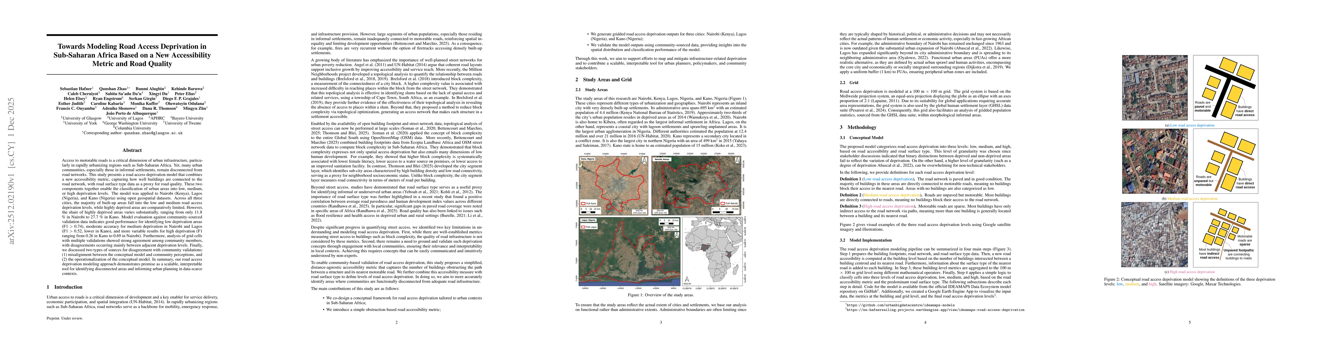 Thumbnail for Towards Modeling Road Access Deprivation in Sub-Saharan Africa Based on a New Accessibility Metric and Road Quality