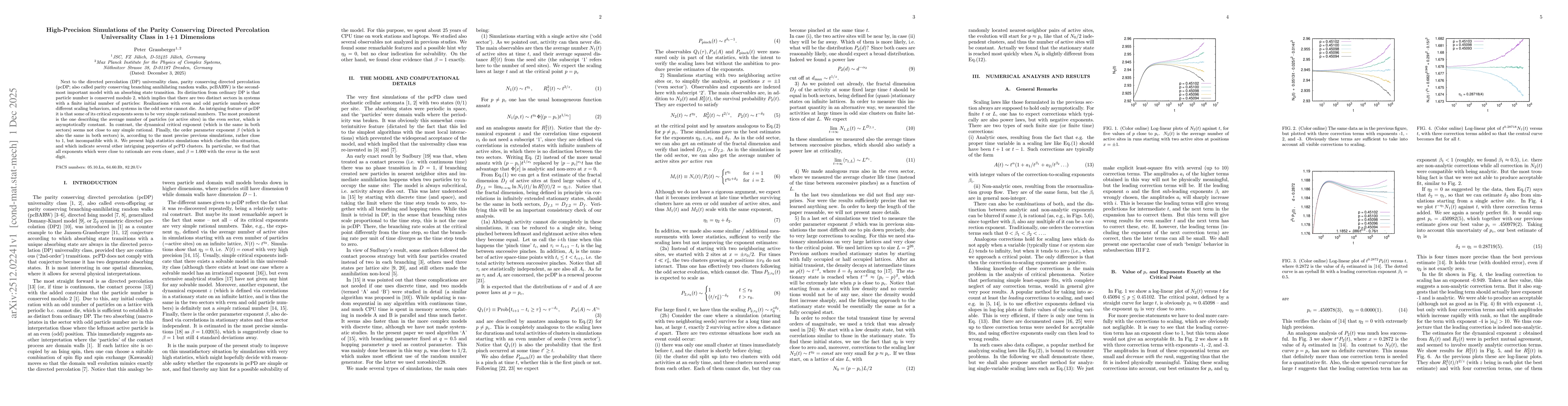 Thumbnail for High-Precision Simulations of the Parity Conserving Directed Percolation Universality Class in 1+1 Dimensions