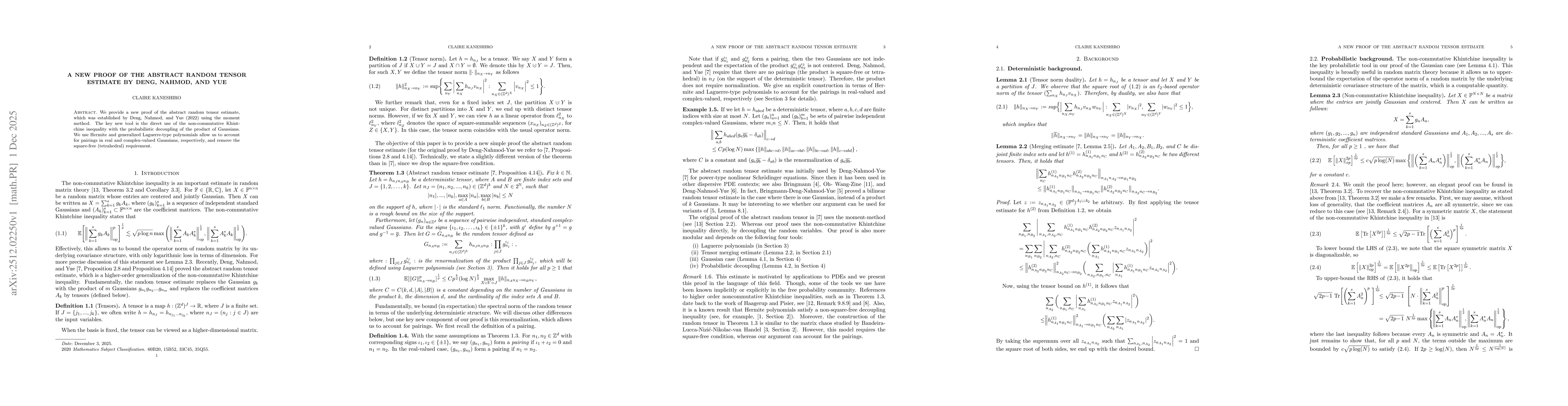 Thumbnail for A New Proof of the Abstract Random Tensor Estimate by Deng, Nahmod, and Yue