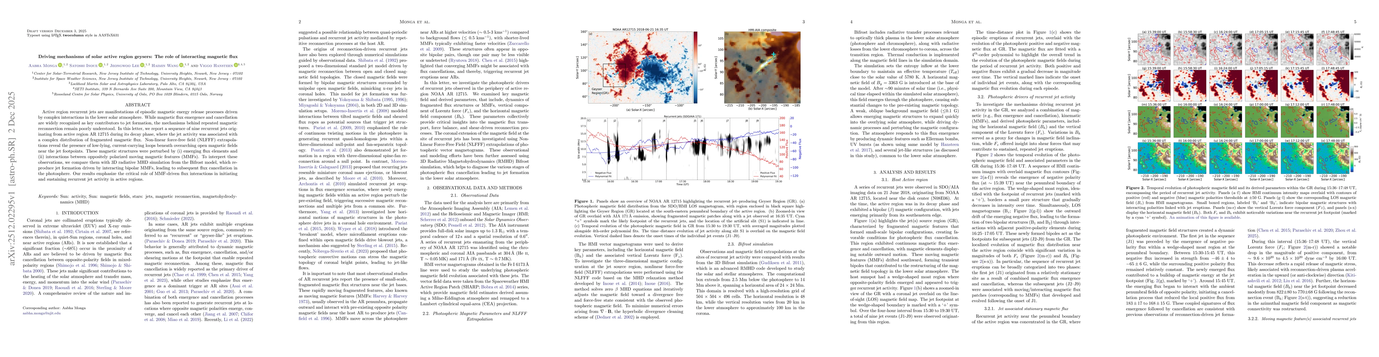 Thumbnail for Driving mechanisms of solar active region geysers: The role of interacting magnetic flux