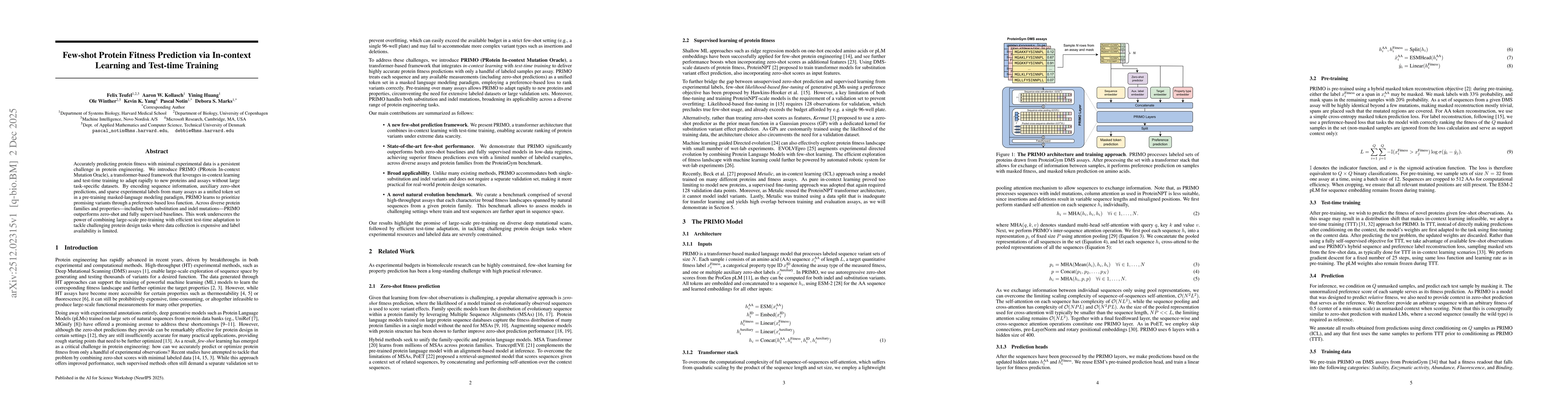 Thumbnail for Few-shot Protein Fitness Prediction via In-context Learning and Test-time Training