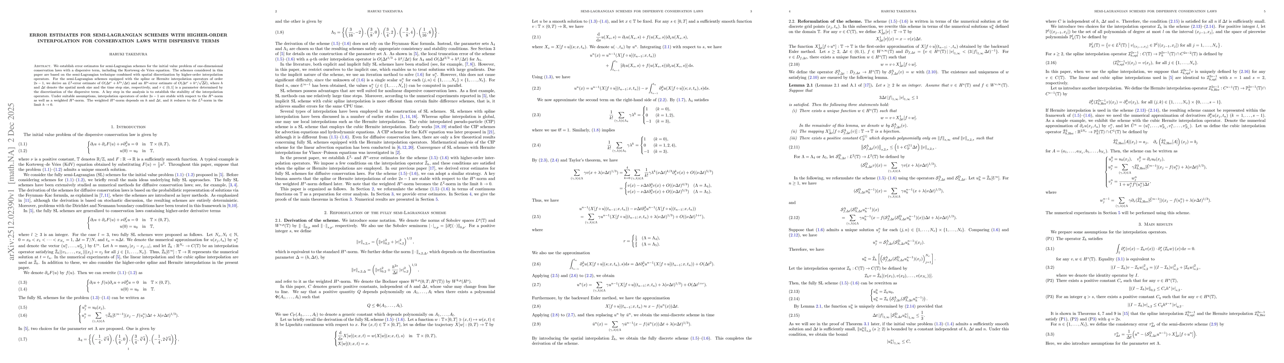 Thumbnail for Error estimates for semi-Lagrangian schemes with higher-order interpolation for conservation laws with dispersive terms
