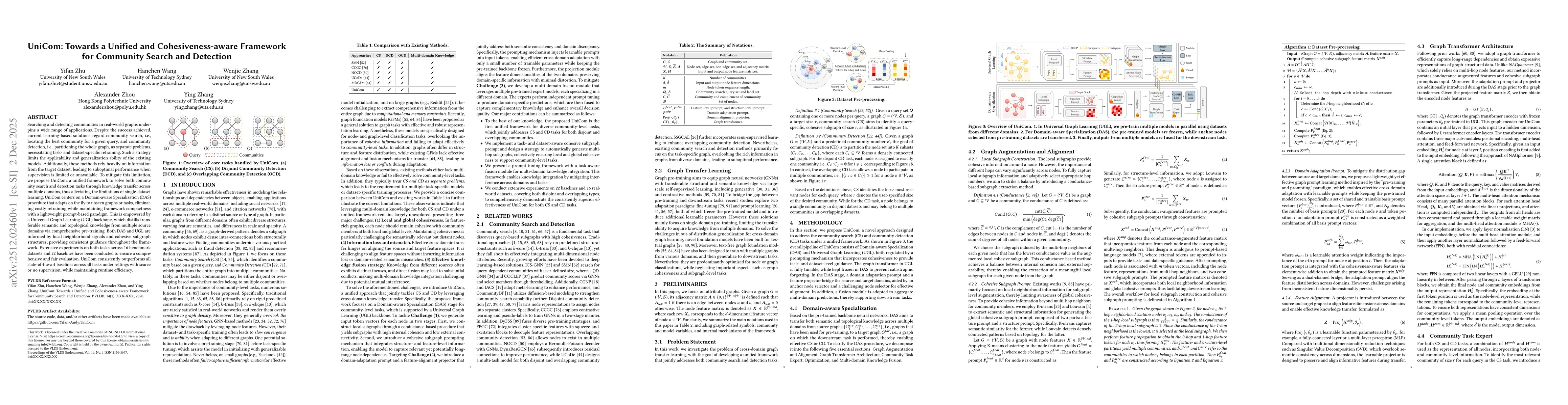 Thumbnail for UniCom: Towards a Unified and Cohesiveness-aware Framework for Community Search and Detection
