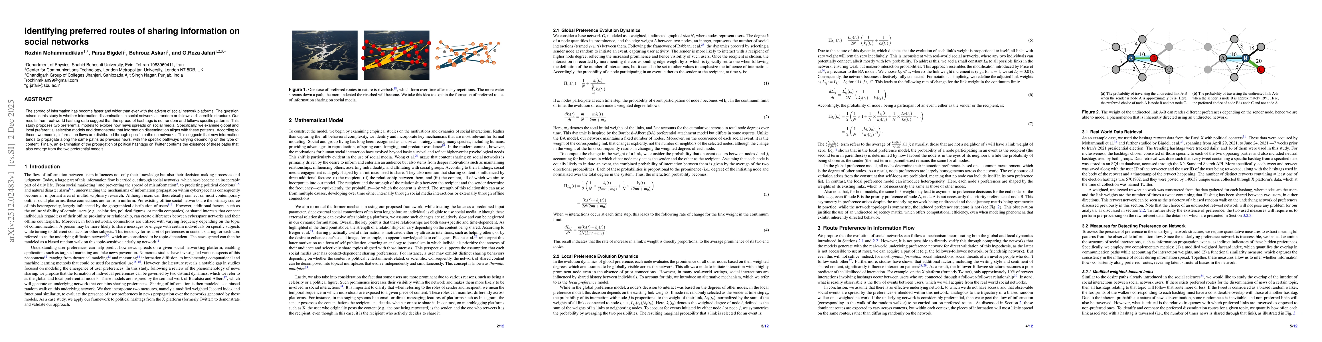 Thumbnail for Identifying preferred routes of sharing information on social networks