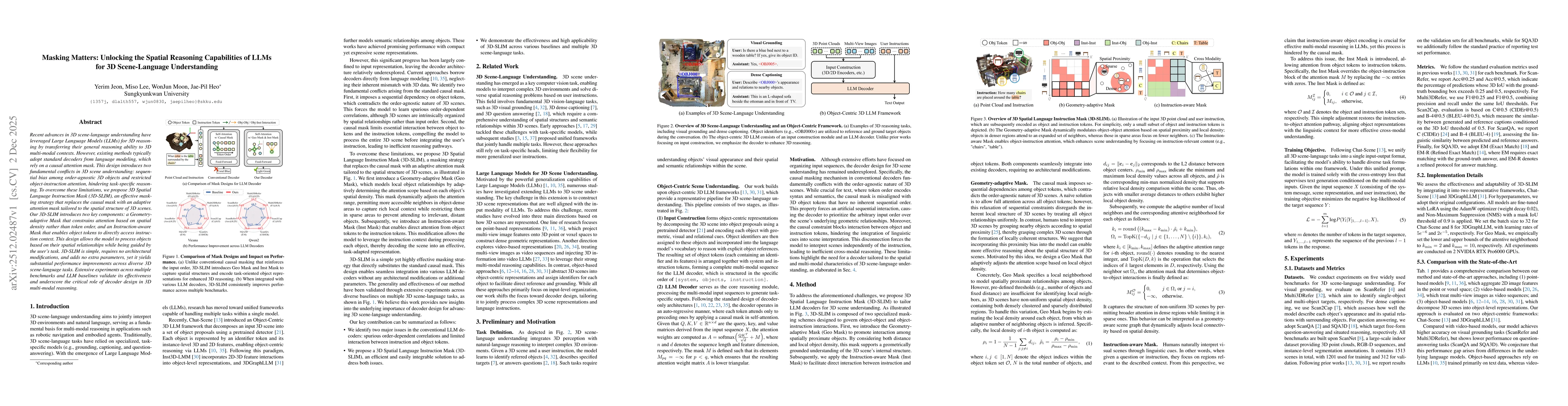Thumbnail for Masking Matters: Unlocking the Spatial Reasoning Capabilities of LLMs for 3D Scene-Language Understanding