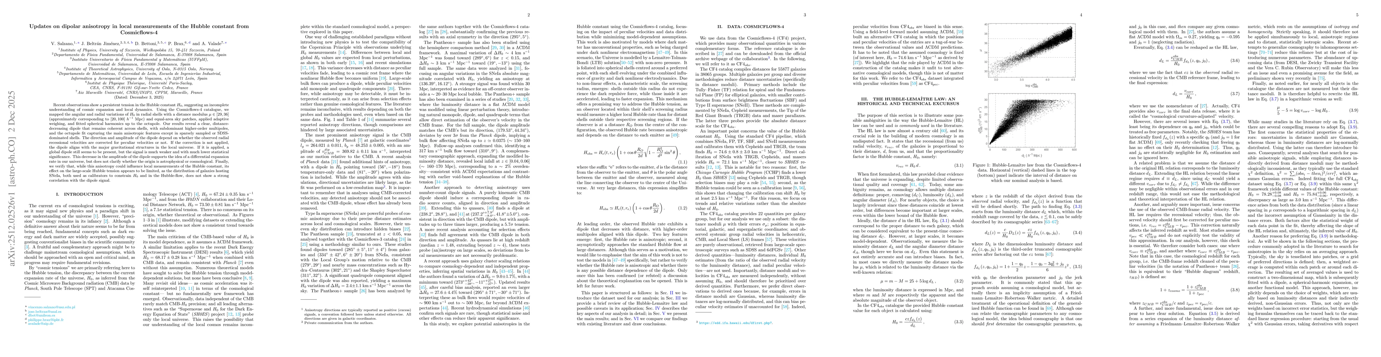 Thumbnail for Updates on dipolar anisotropy in local measurements of the Hubble constant from Cosmicflows-4