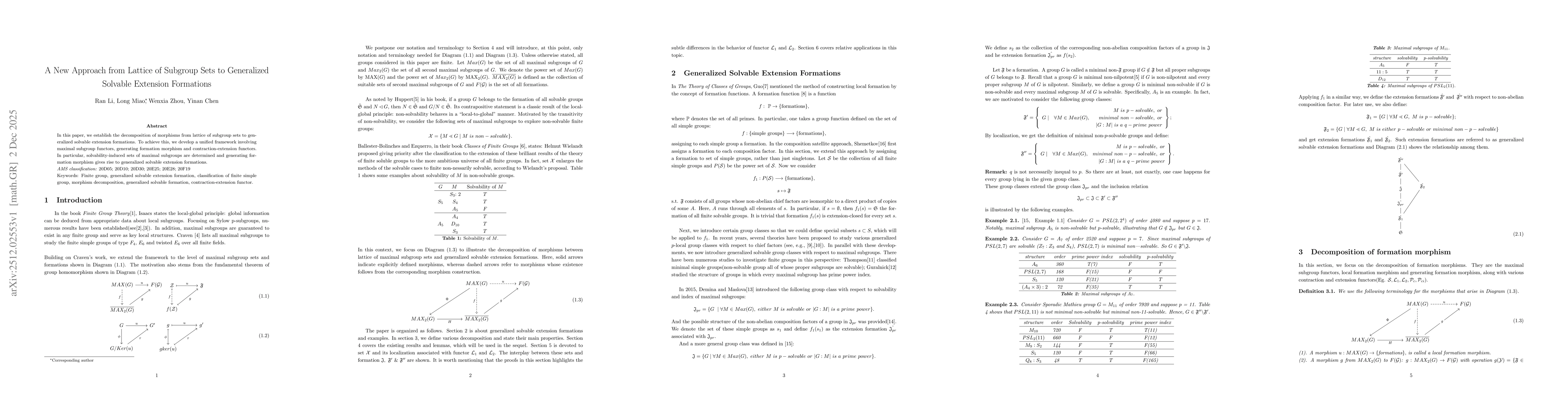 Thumbnail for A New Approach from Lattice of Subgroup Sets to Generalized Solvable Extension Formations