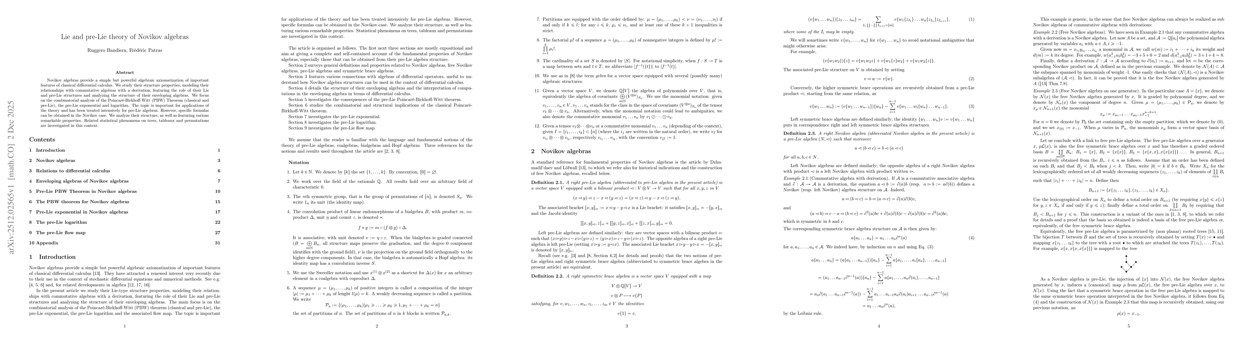 Thumbnail for Lie and pre-Lie theory of Novikov algebras