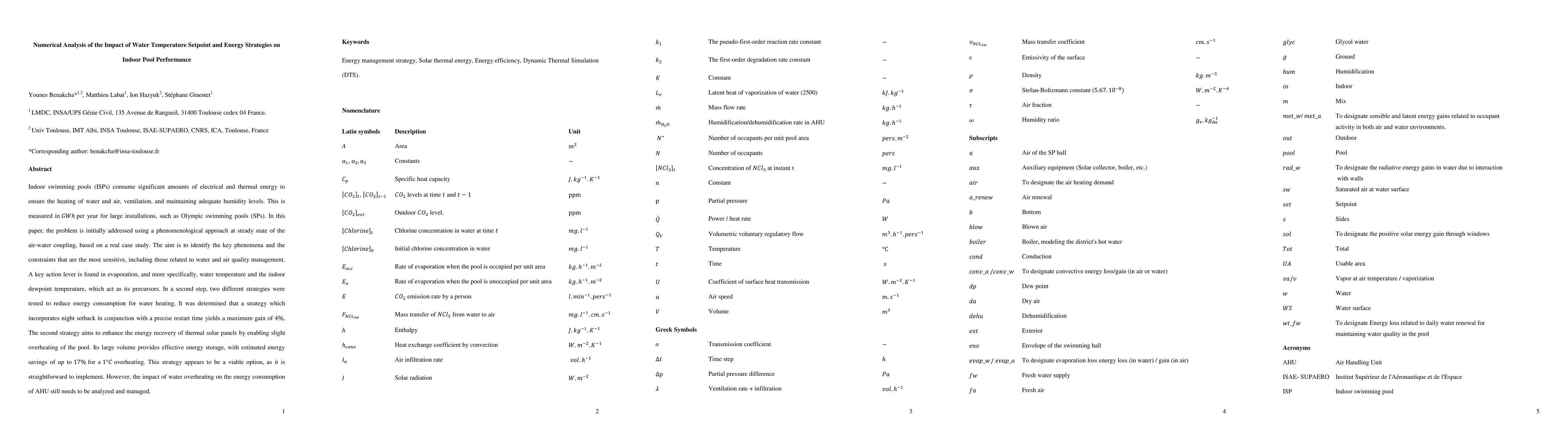 Thumbnail for Numerical analysis of the impact of water temperature setpoint and energy strategies on indoor pool performance