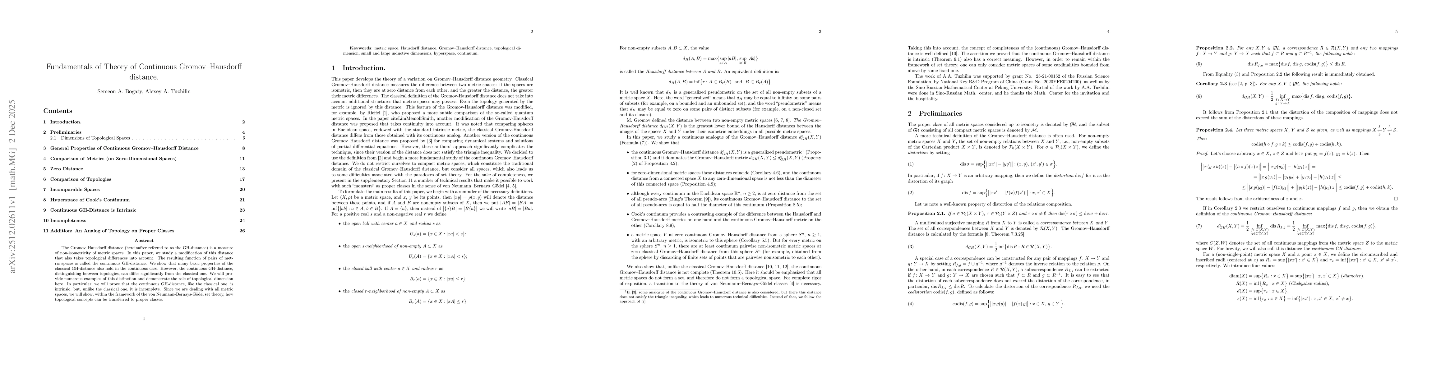 Thumbnail for Fundamentals of Theory of Continuous Gromov--Hausdorff distance