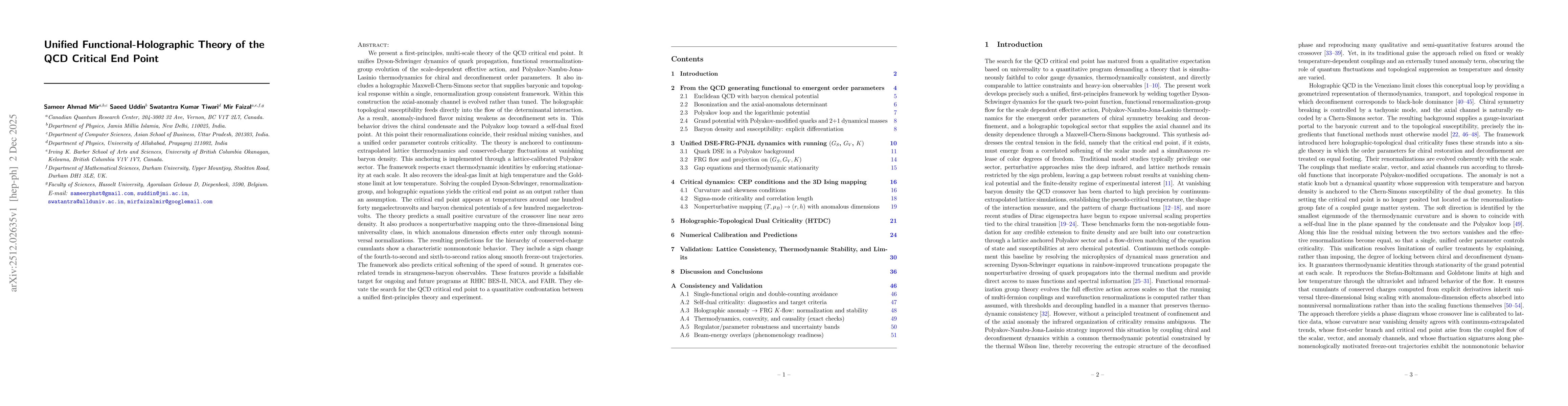 Thumbnail for Unified Functional-Holographic Theory of the QCD Critical End Point
