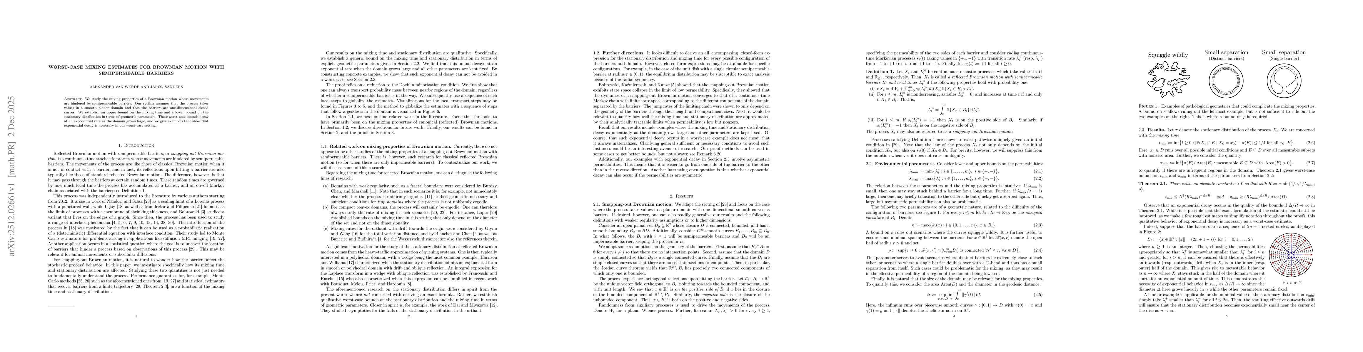 Thumbnail for Worst-case mixing estimates for Brownian motion with semipermeable barriers