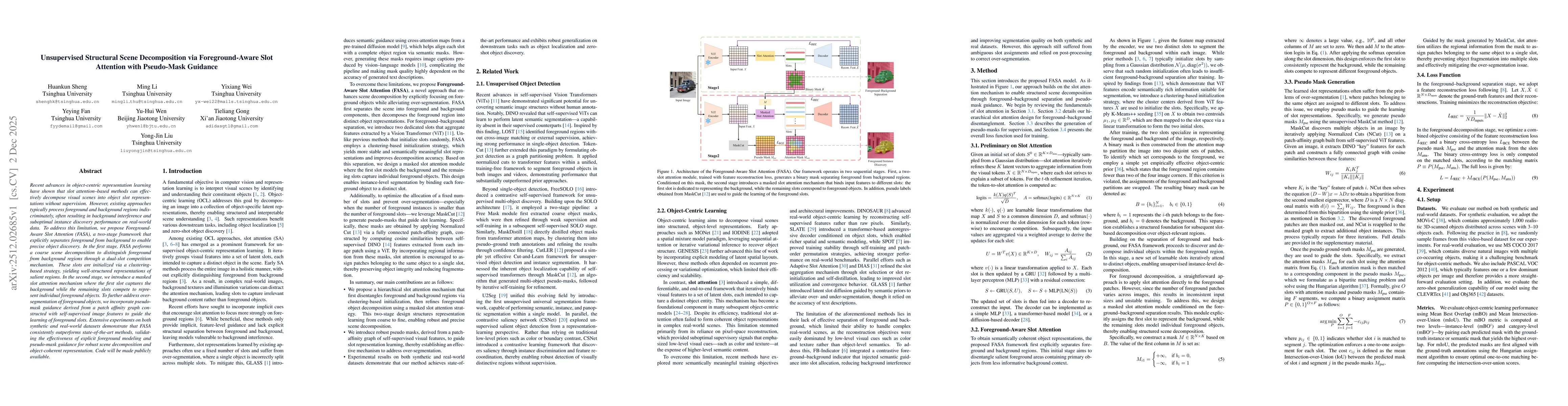 Thumbnail for Unsupervised Structural Scene Decomposition via Foreground-Aware Slot Attention with Pseudo-Mask Guidance