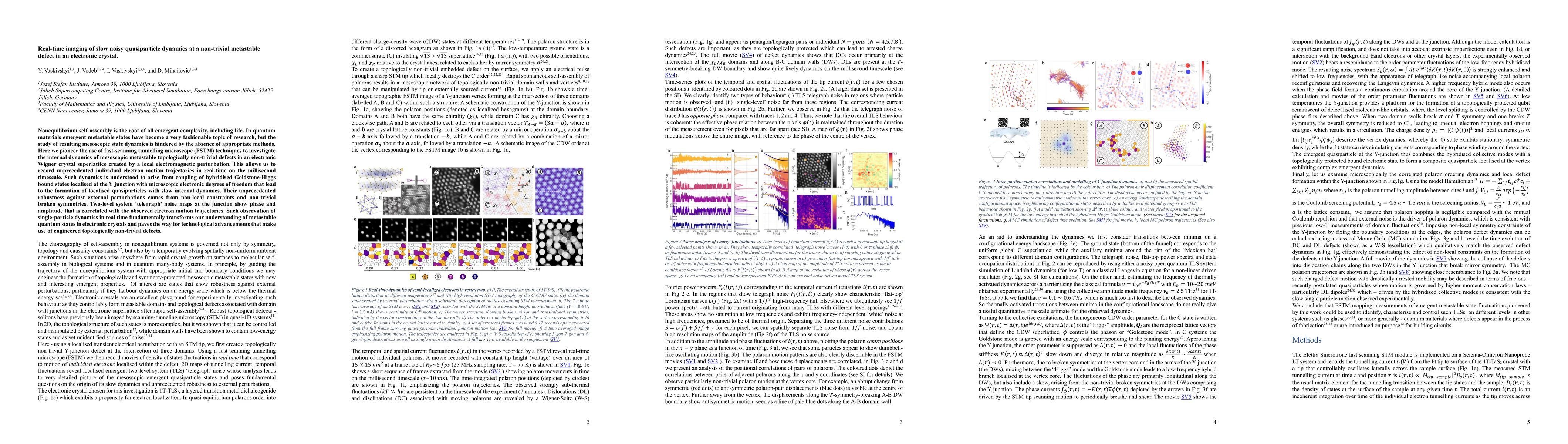 Thumbnail for Real-time imaging of slow noisy quasiparticle dynamics at a non-trivial metastable defect in an electronic crystal