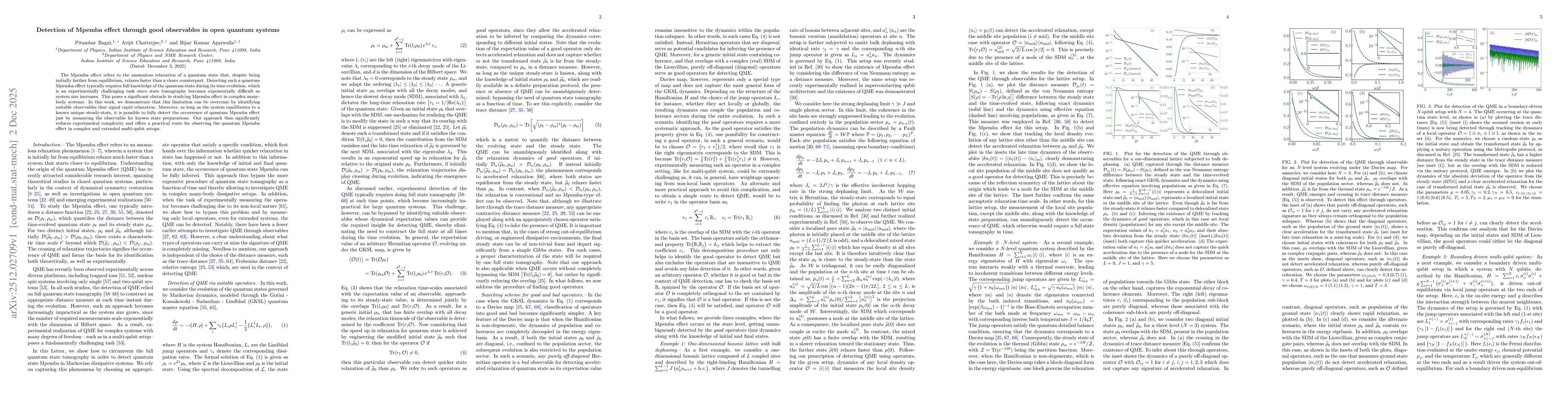 Thumbnail for Detection of Mpemba effect through good observables in open quantum systems