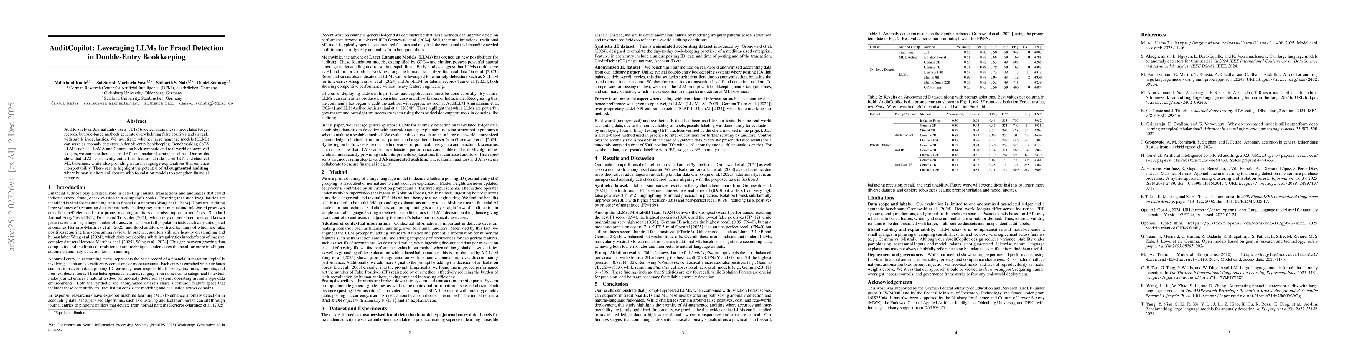 Thumbnail for AuditCopilot: Leveraging LLMs for Fraud Detection in Double-Entry Bookkeeping