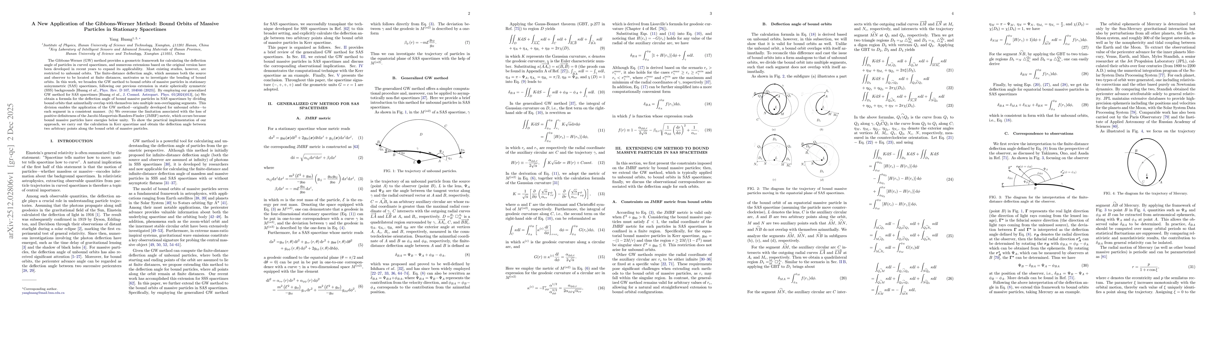 Thumbnail for A New Application of the Gibbons-Werner Method: Bound Orbits of Massive Particles in Stationary Spacetimes