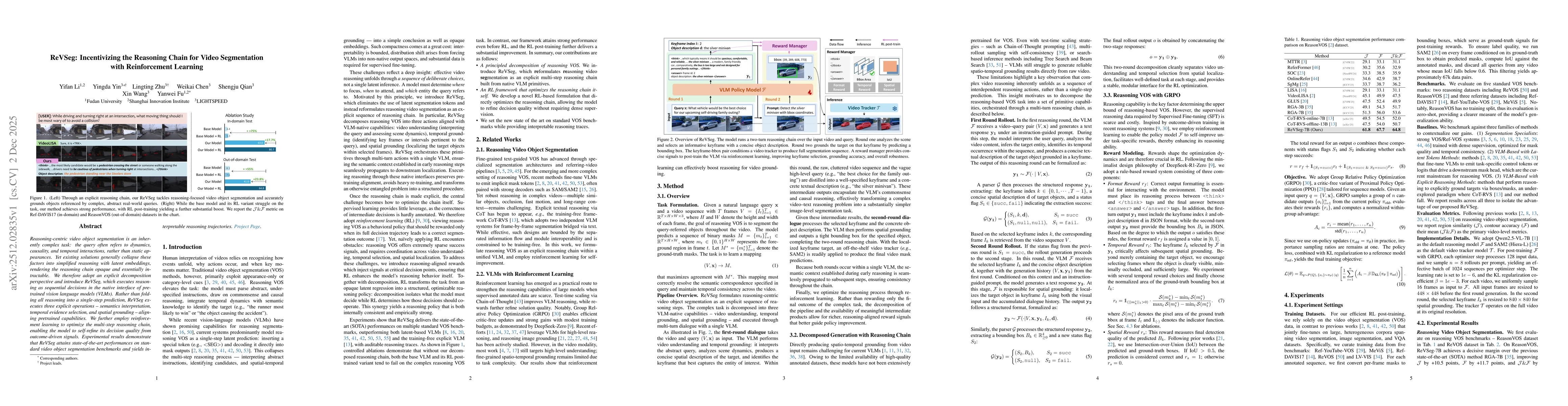 Thumbnail for ReVSeg: Incentivizing the Reasoning Chain for Video Segmentation with Reinforcement Learning