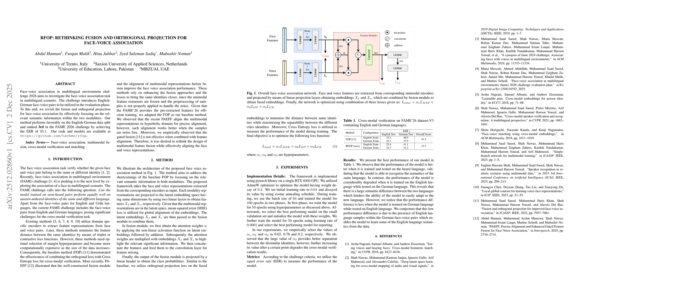 Thumbnail for RFOP: Rethinking Fusion and Orthogonal Projection for Face-Voice Association