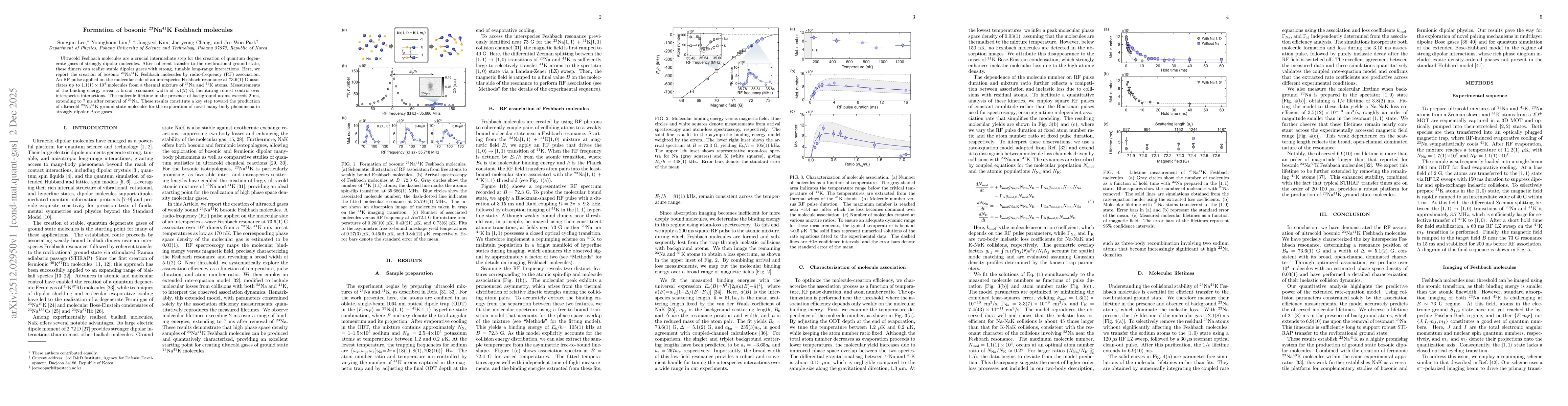 Thumbnail for Formation of bosonic $^{23}$Na$^{41}$K Feshbach molecules