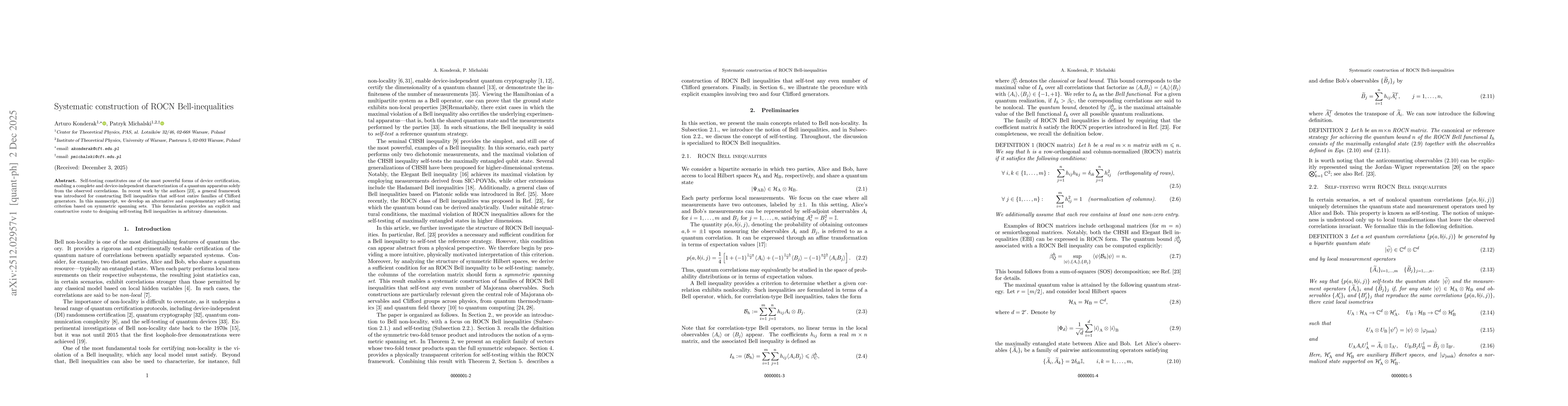 Thumbnail for Systematic construction of ROCN Bell-inequalities