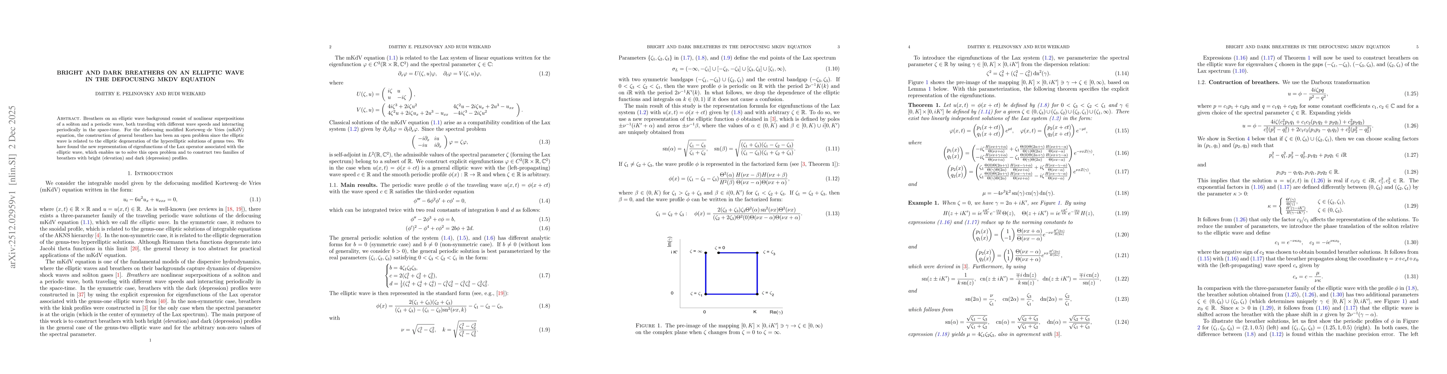 Thumbnail for Bright and dark breathers on an elliptic wave in the defocusing mKdV equation