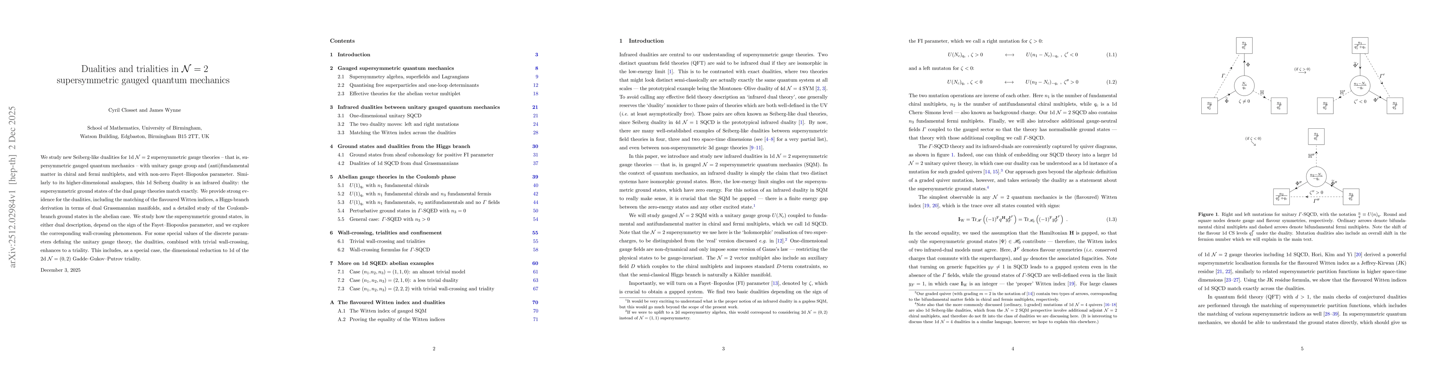 Thumbnail for Dualities and trialities in $\mathcal{N}=2$ supersymmetric gauged quantum mechanics
