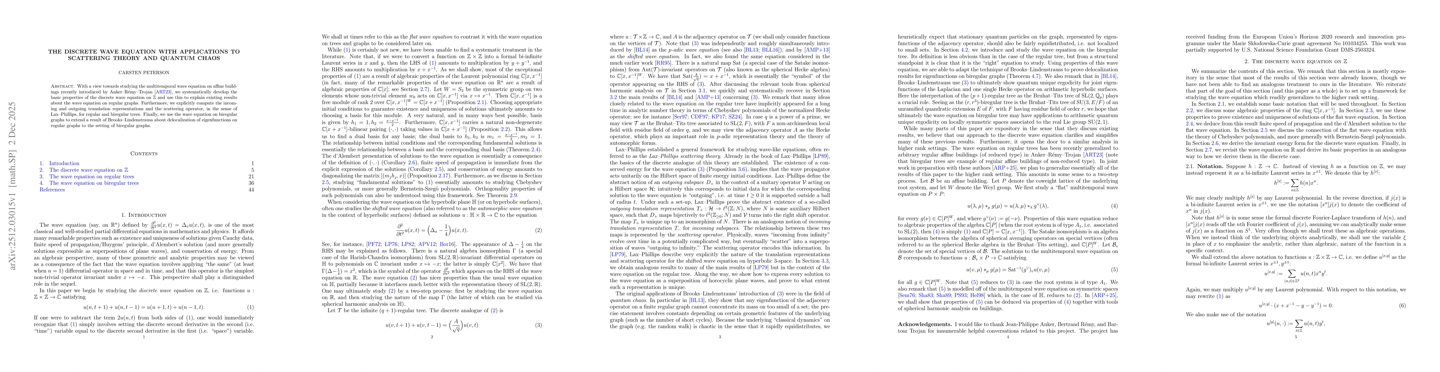 Thumbnail for The discrete wave equation with applications to scattering theory and quantum chaos