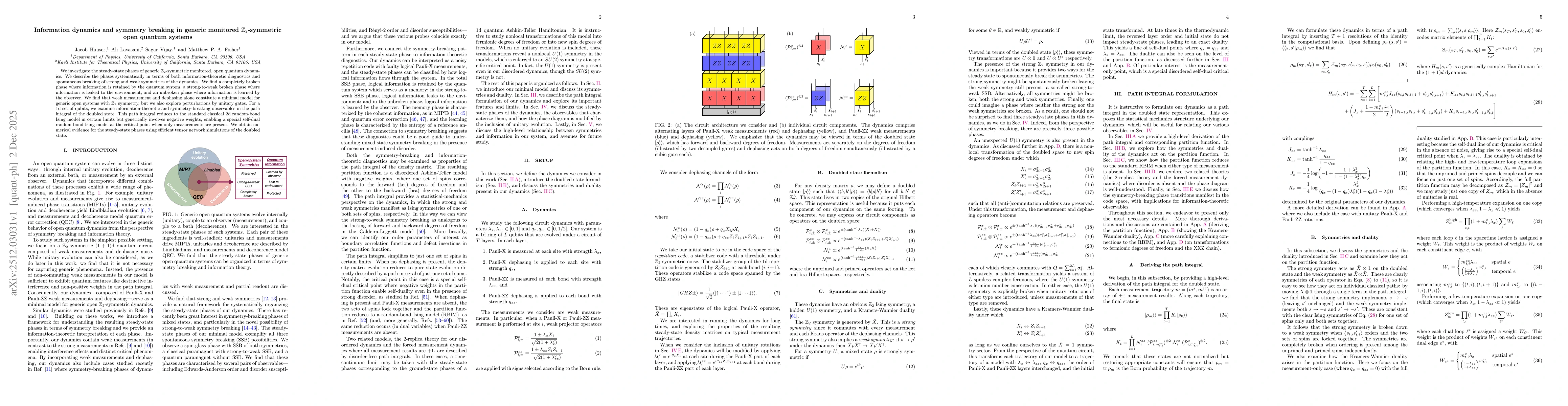 Thumbnail for Information dynamics and symmetry breaking in generic monitored $\mathbb{Z}_2$-symmetric open quantum systems