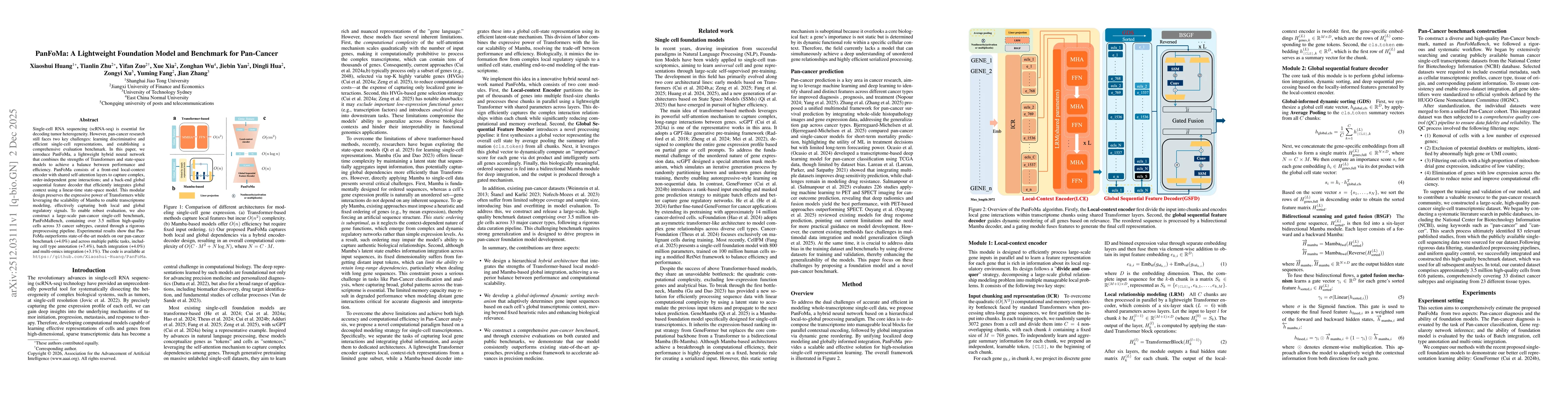 Thumbnail for PanFoMa: A Lightweight Foundation Model and Benchmark for Pan-Cancer