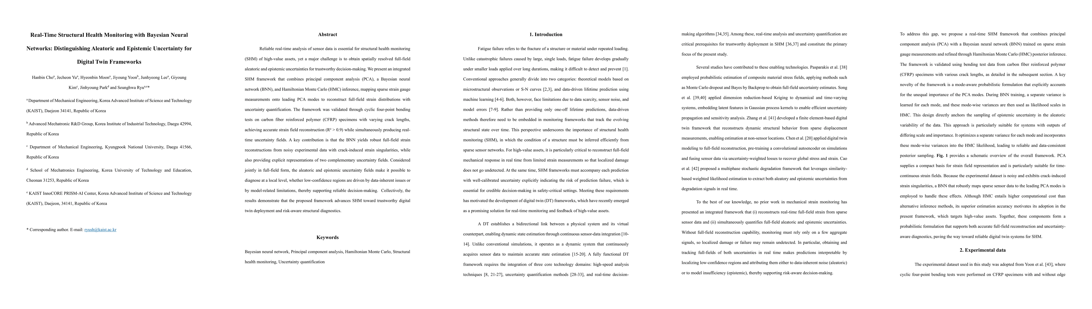 Thumbnail for Real-Time Structural Health Monitoring with Bayesian Neural Networks: Distinguishing Aleatoric and Epistemic Uncertainty for Digital Twin Frameworks