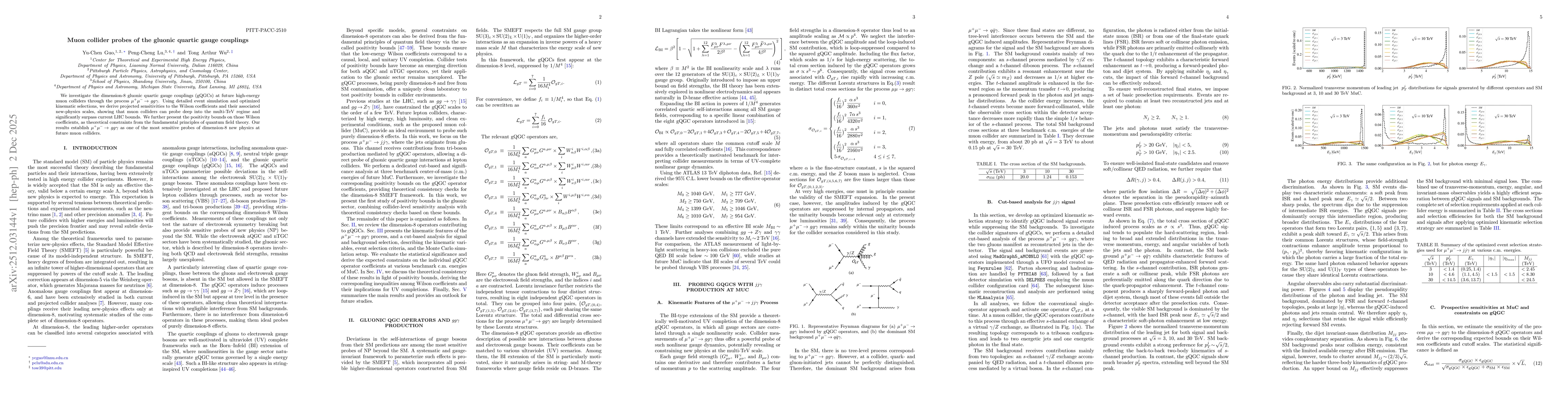 Thumbnail for Muon collider probes of the gluonic quartic gauge couplings